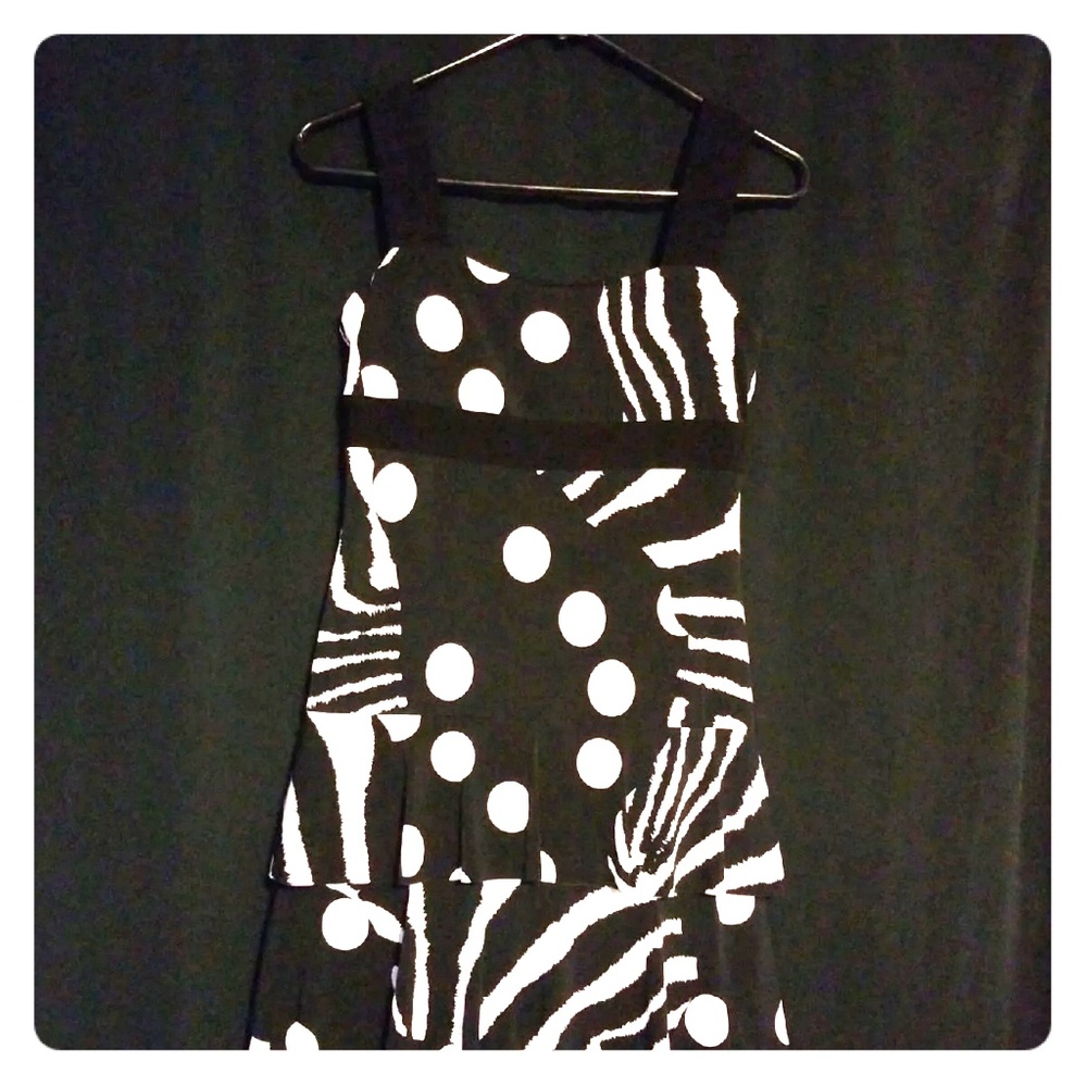Franklyman Black & White Tiered Dress